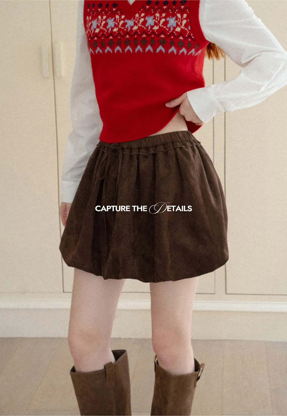 Drawstring Waist Suede Shorts