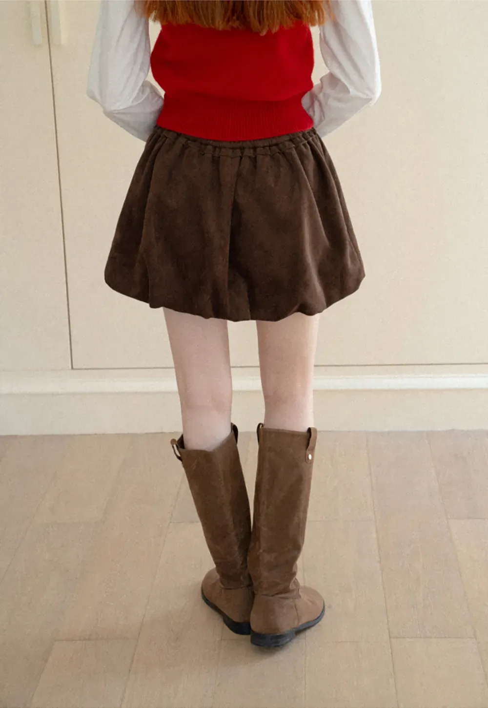 Drawstring Waist Suede Shorts
