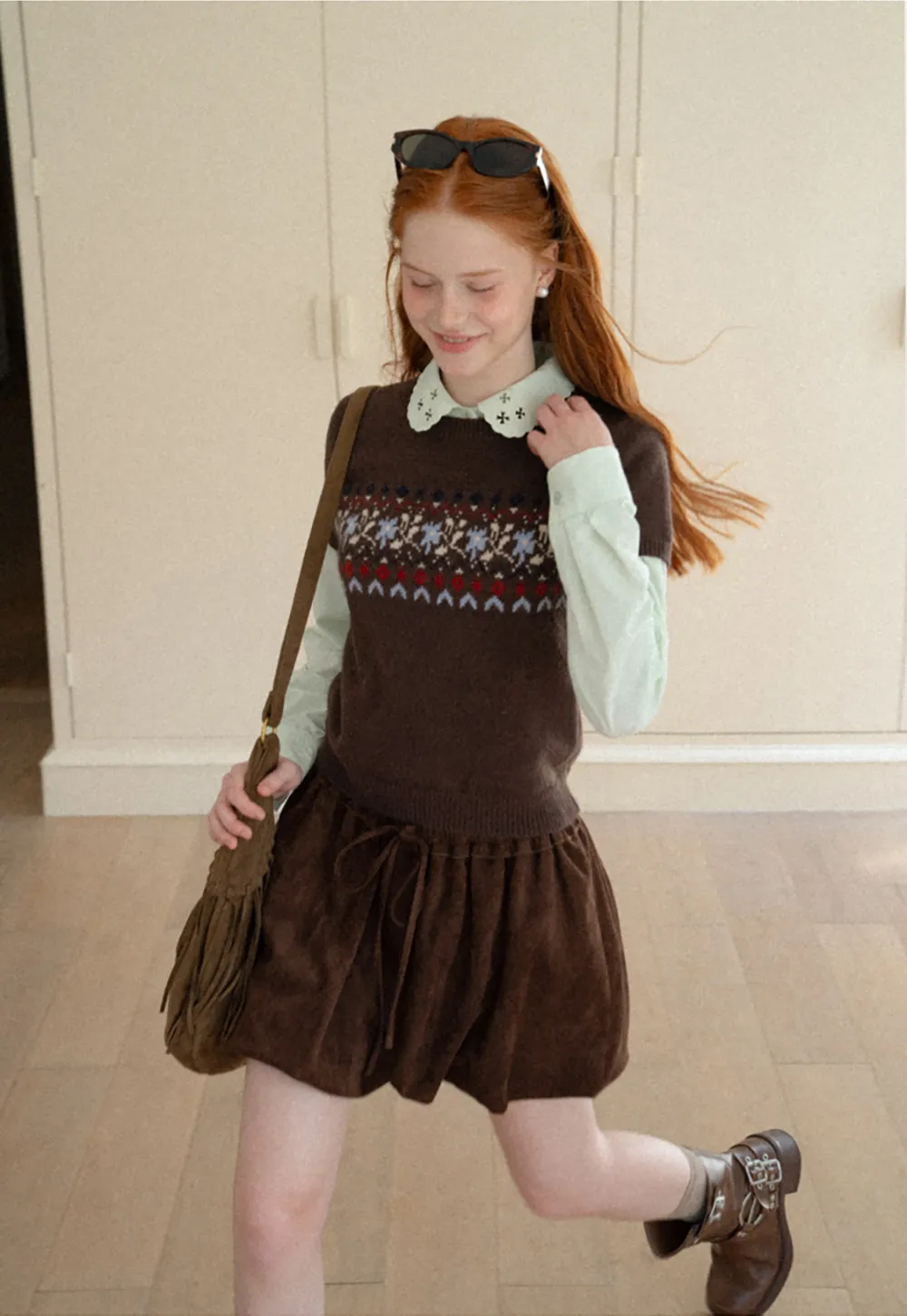 Drawstring Waist Suede Shorts