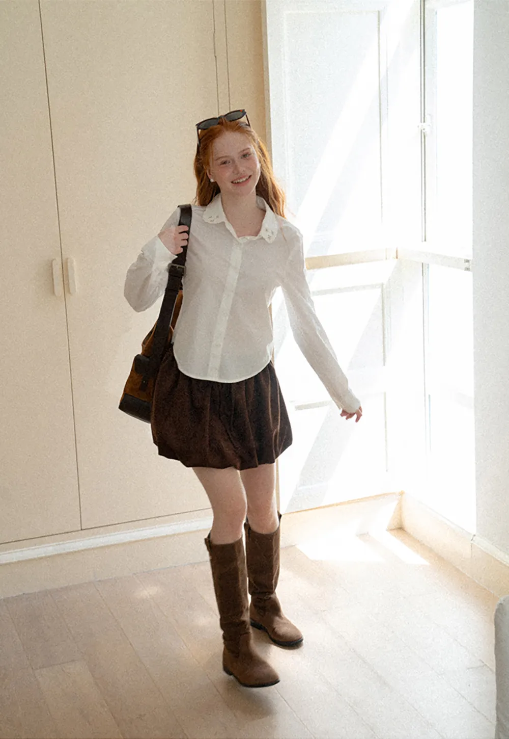 Drawstring Waist Suede Shorts