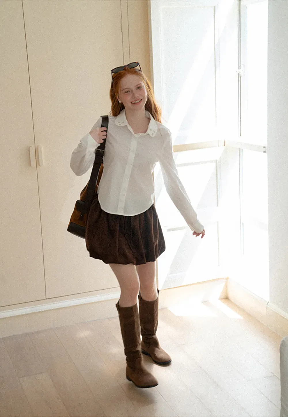 Drawstring Waist Suede Shorts