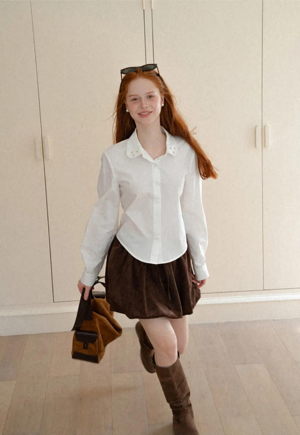 Drawstring Waist Suede Shorts