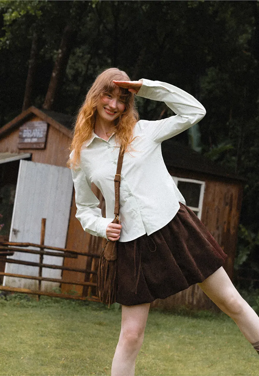 Drawstring Waist Suede Shorts