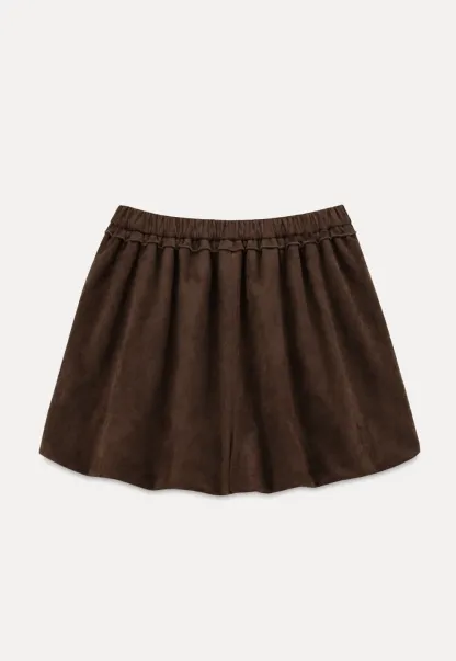 Drawstring Waist Suede Shorts