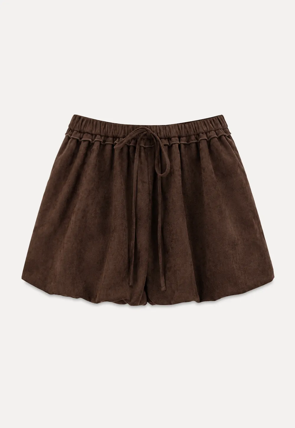 Drawstring Waist Suede Shorts