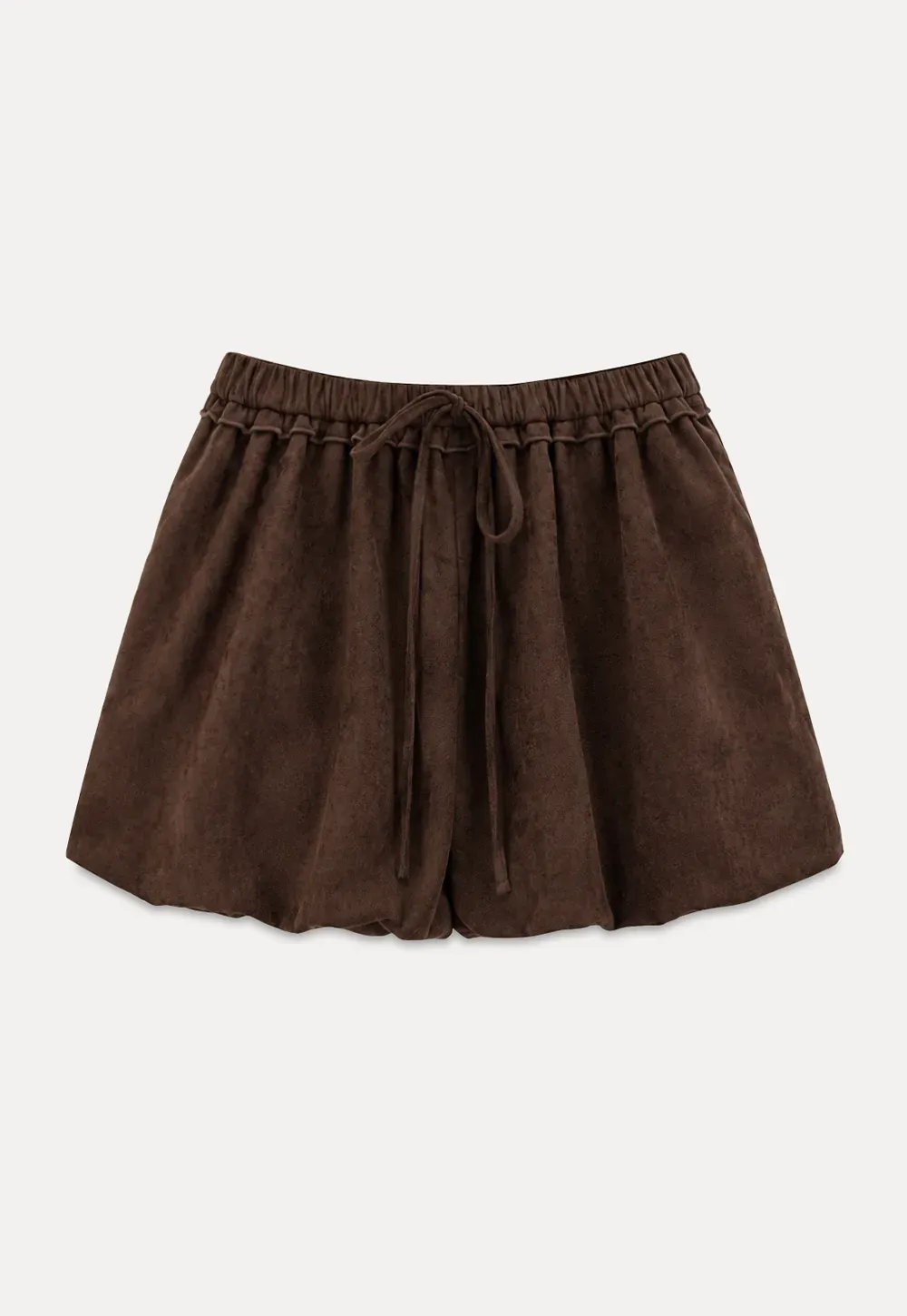 Drawstring Waist Suede Shorts