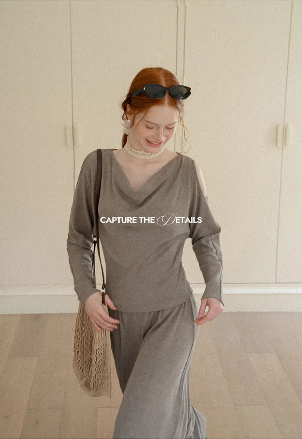 Cowl Neck Cold Shoulder Long Sleeve Dress