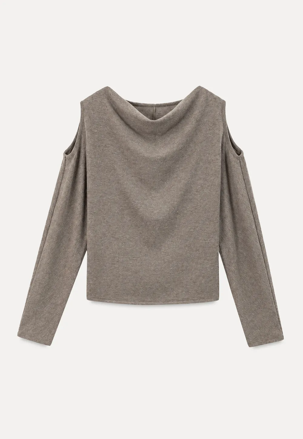 Cowl Neck Cold Shoulder Long Sleeve Dress