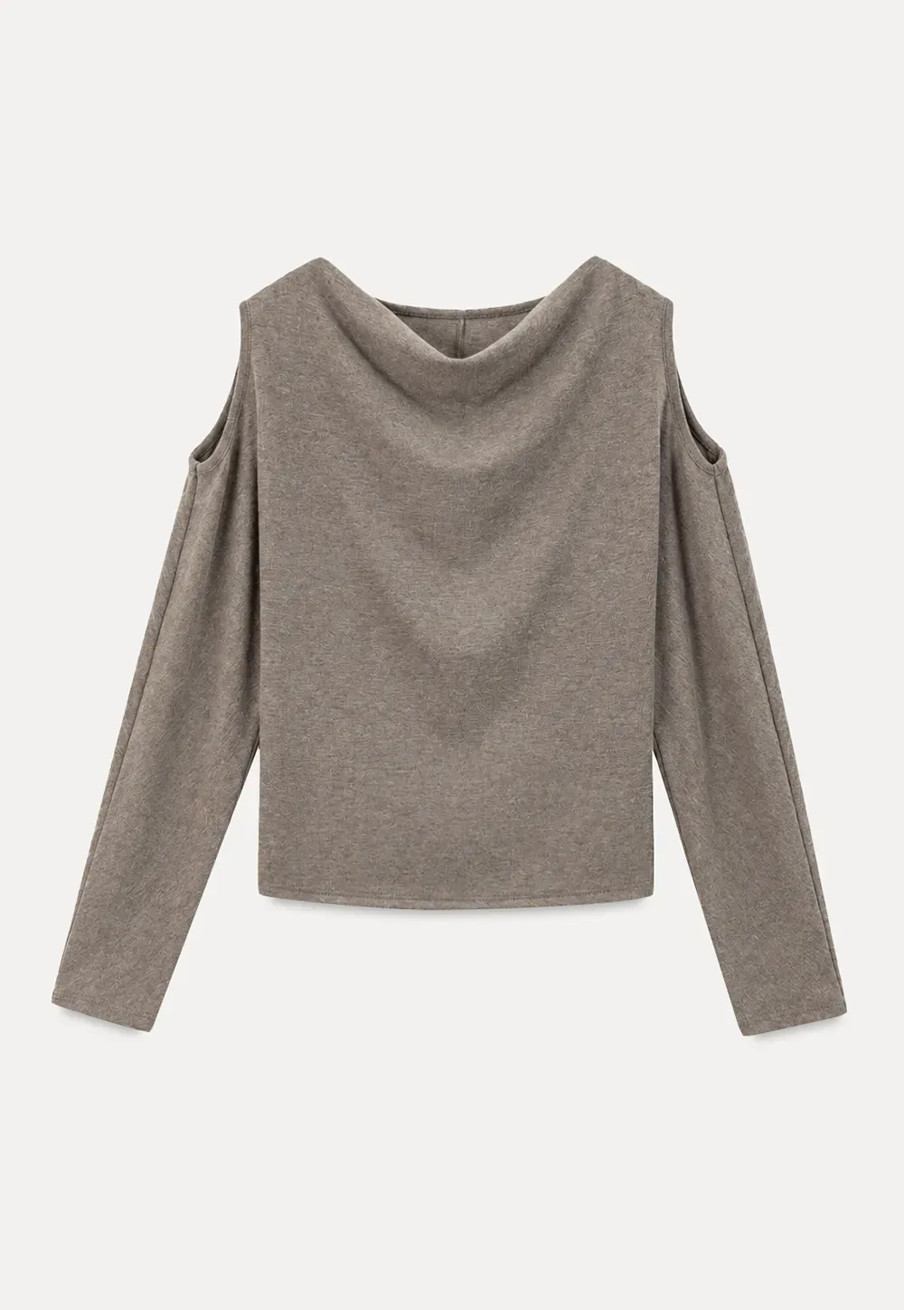 Cowl Neck Cold Shoulder Long Sleeve Dress