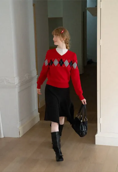 Asymmetrical Hem Flared Skirt