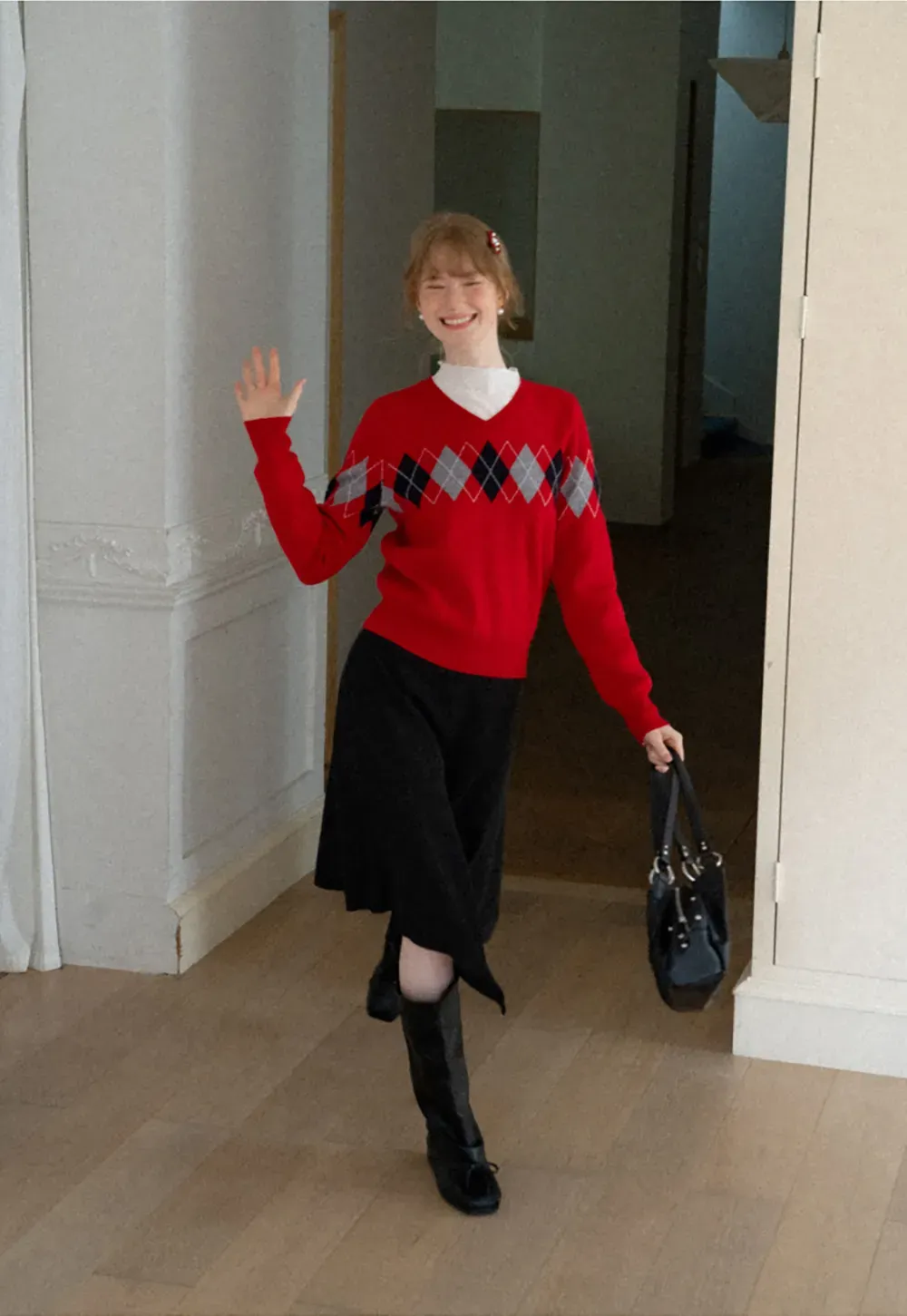 Asymmetrical Hem Flared Skirt