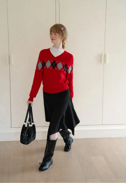 Asymmetrical Hem Flared Skirt