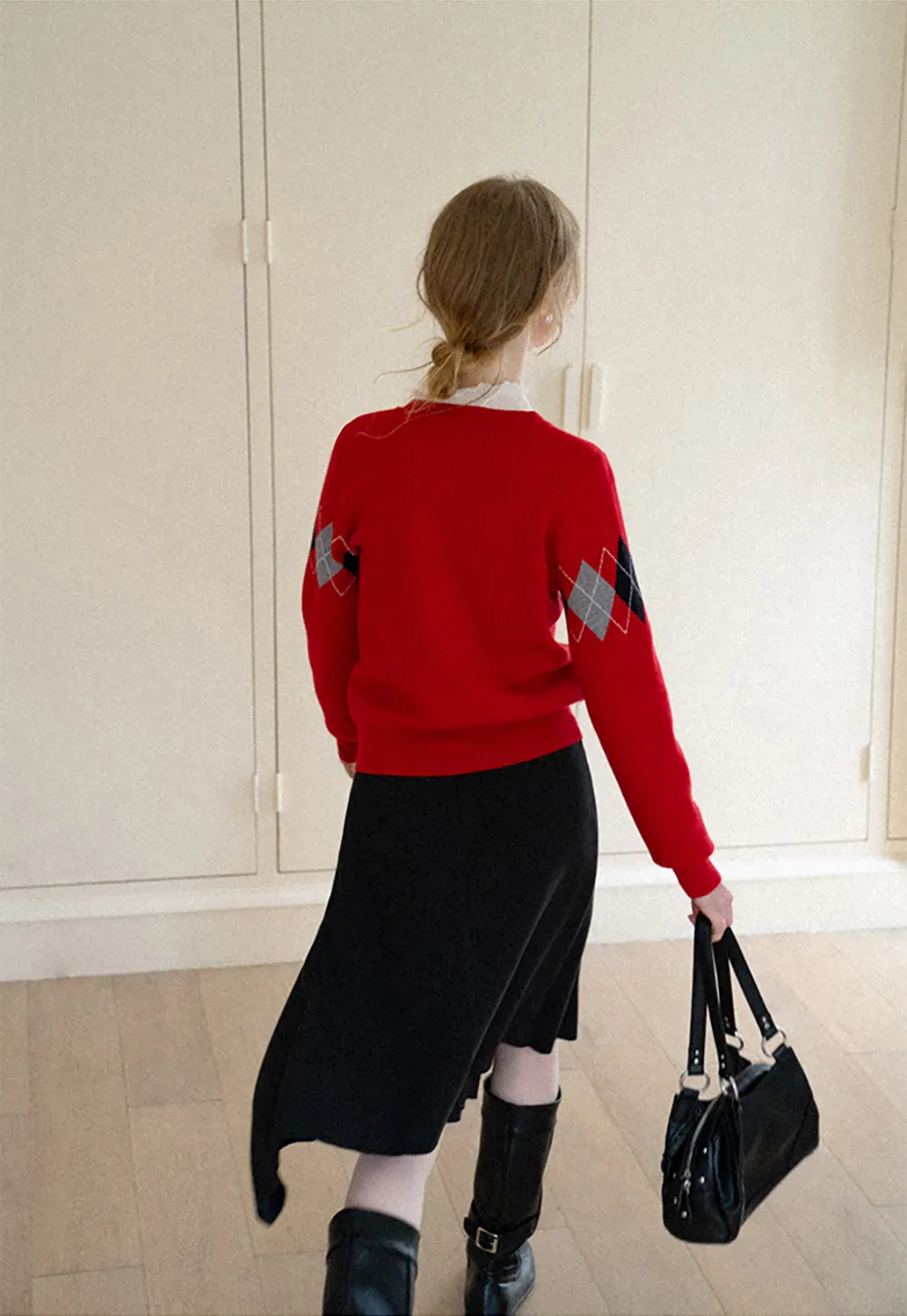 Asymmetrical Hem Flared Skirt