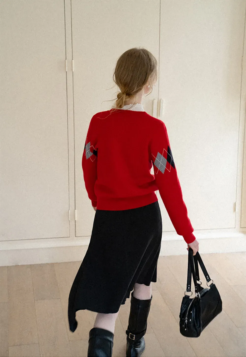 Asymmetrical Hem Flared Skirt