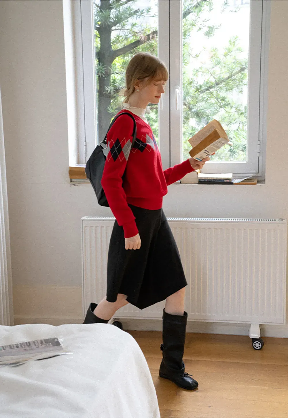 Asymmetrical Hem Flared Skirt