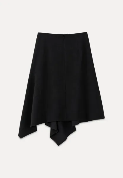 Asymmetrical Hem Flared Skirt