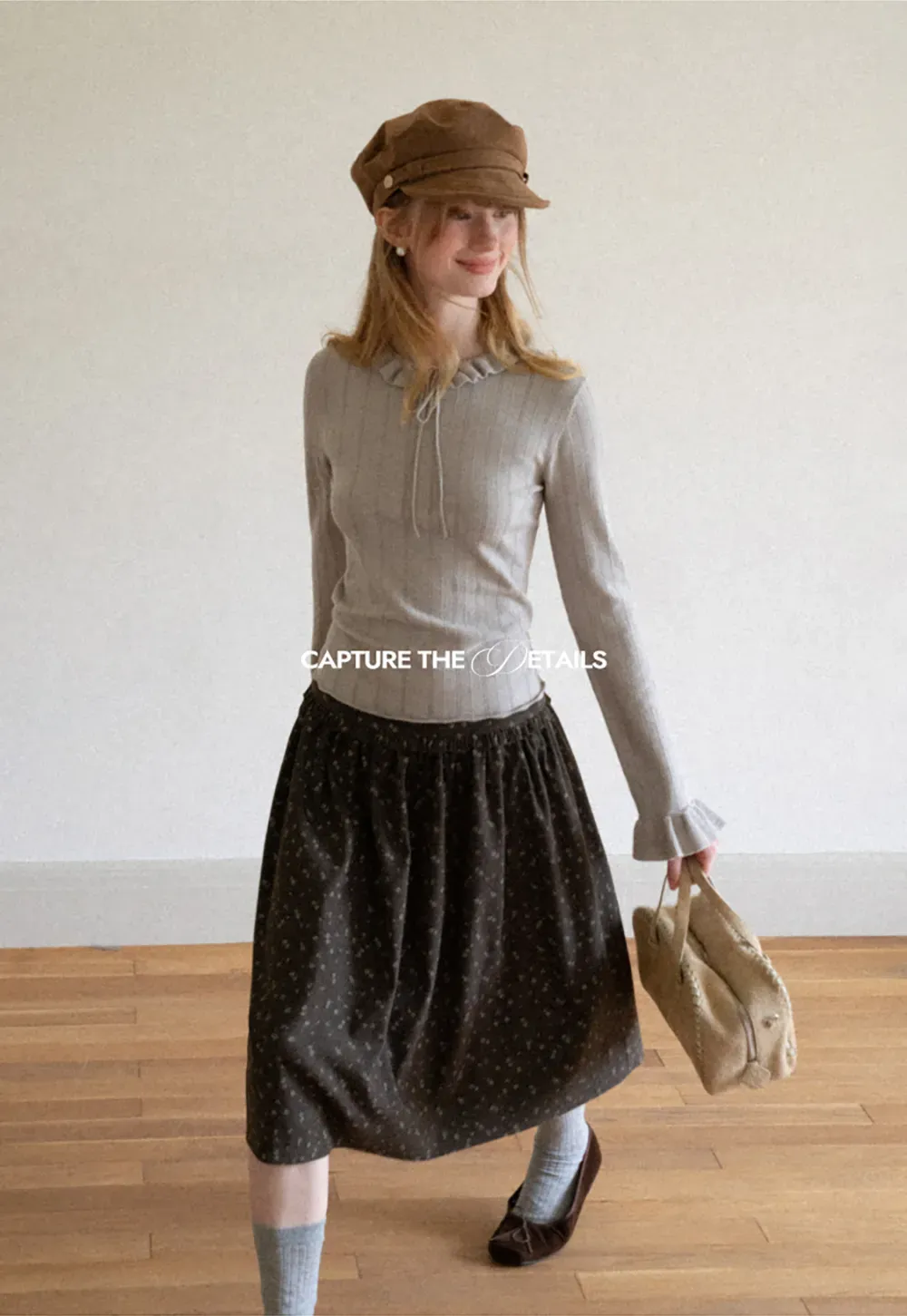 Floral Print A Line Skirt