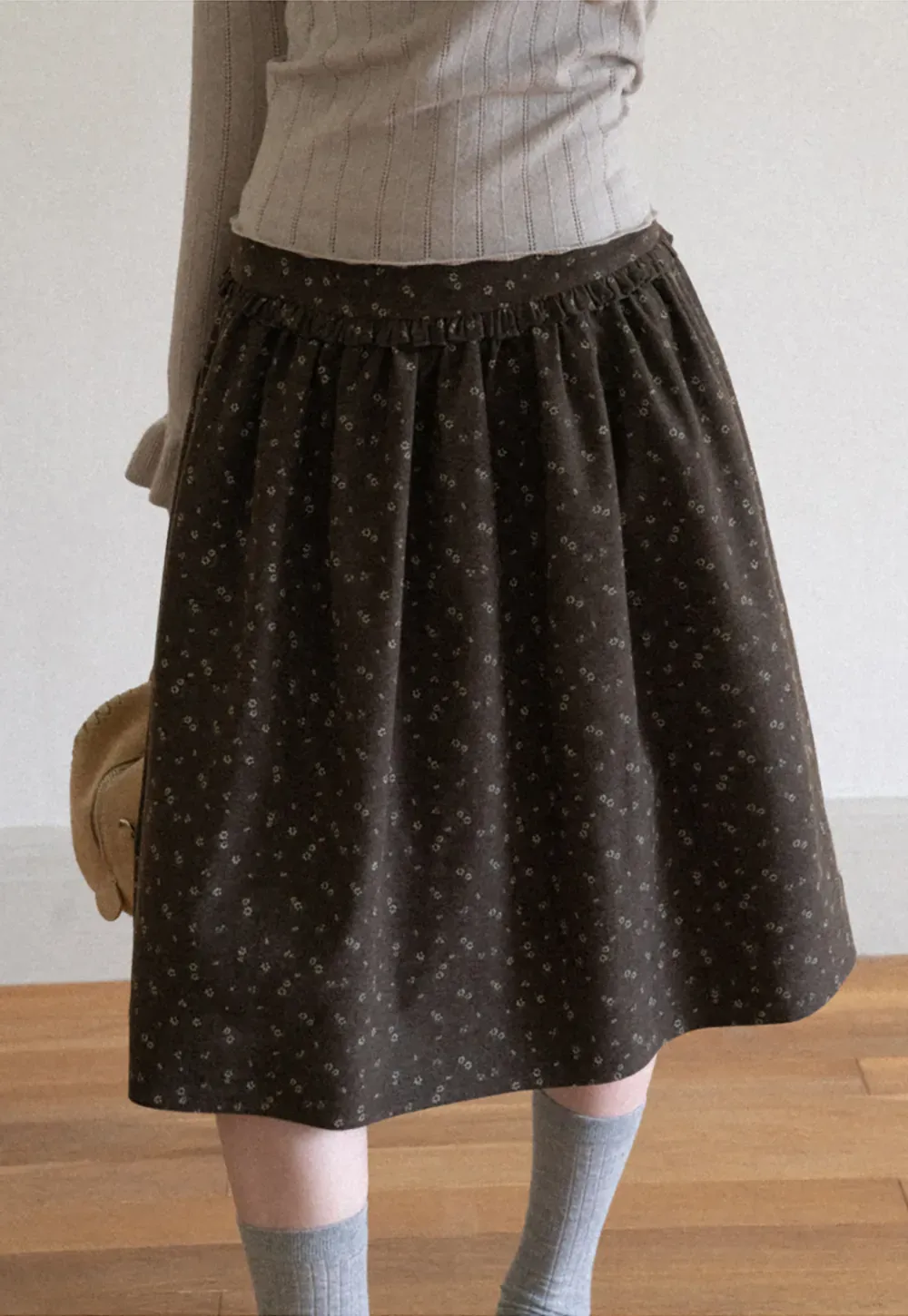 Floral Print A Line Skirt