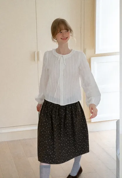 Floral Print A Line Skirt