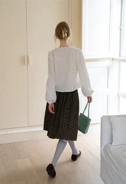 Floral Print A Line Skirt
