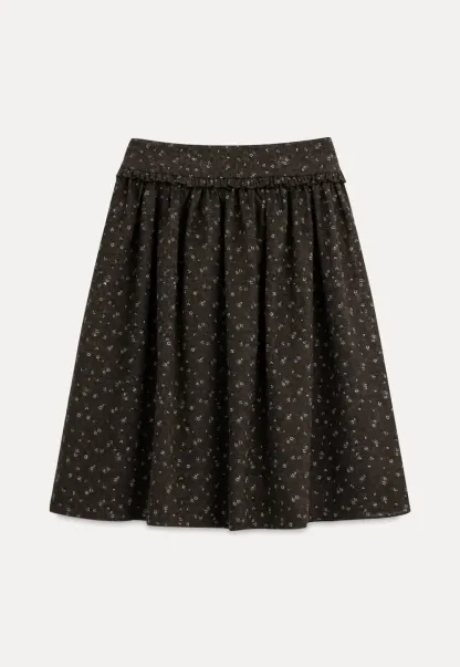 Floral Print A Line Skirt