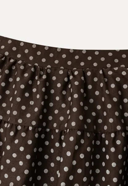 Tiered Polka Dot Midi Skirt