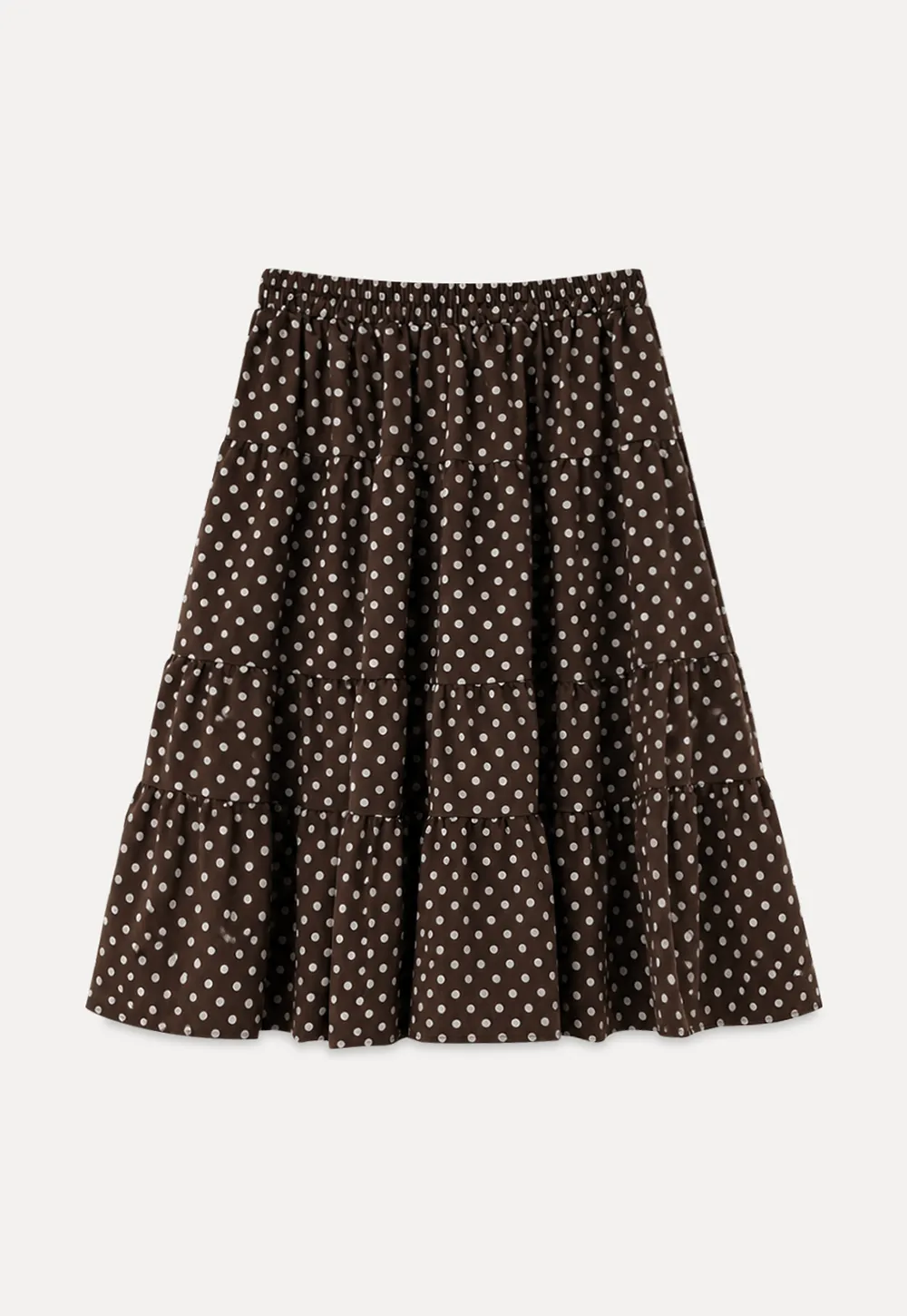 Tiered Polka Dot Midi Skirt