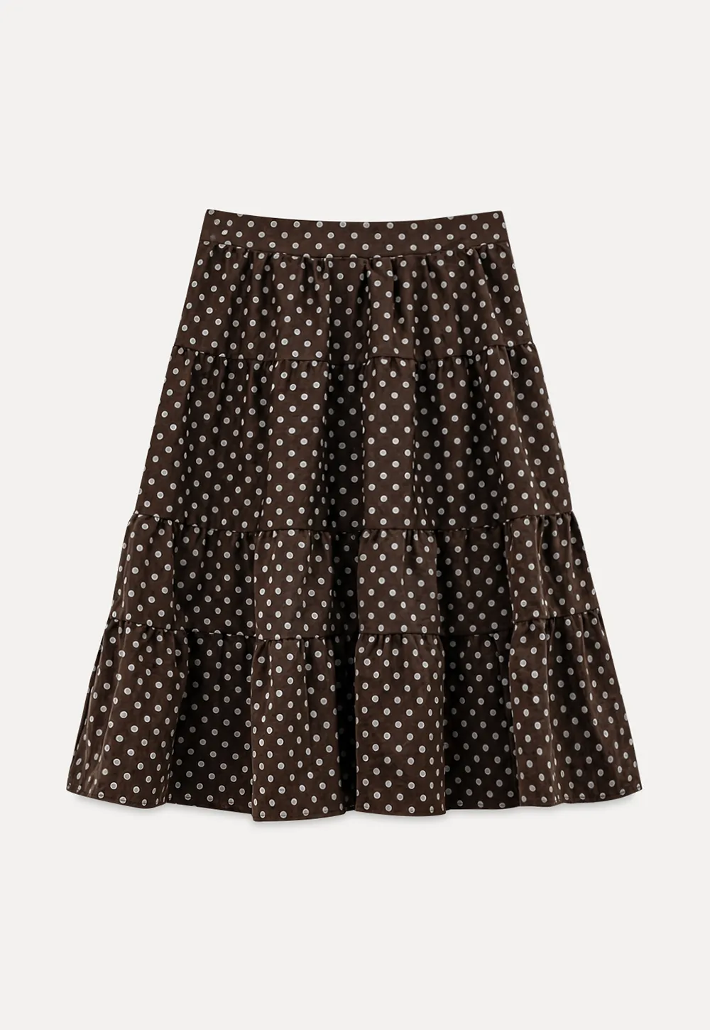 Tiered Polka Dot Midi Skirt