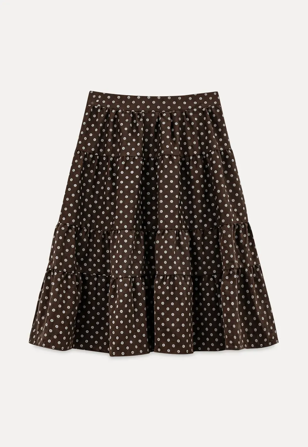 Tiered Polka Dot Midi Skirt