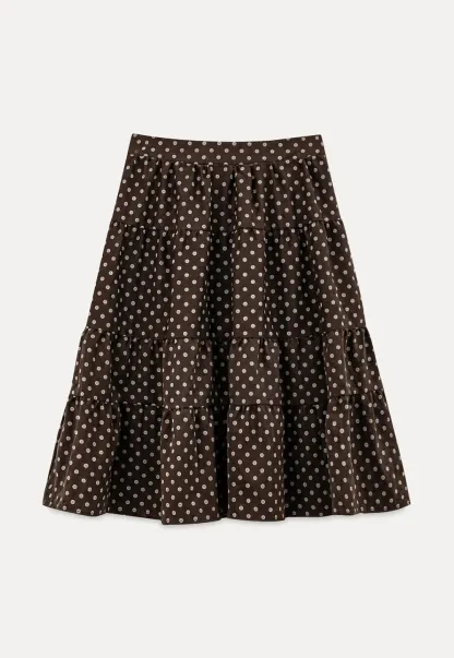 Tiered Polka Dot Midi Skirt