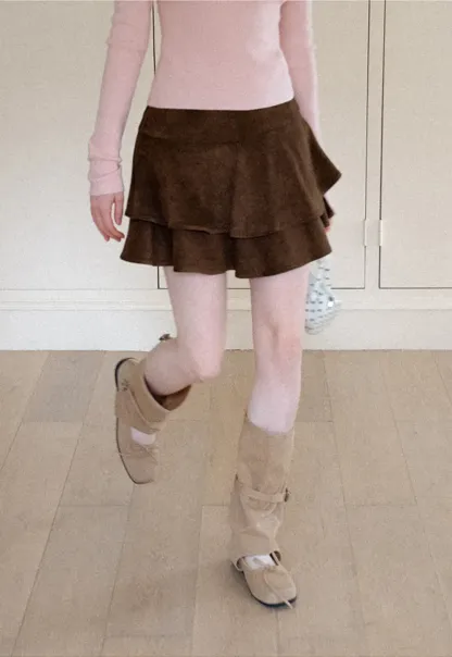 Tiered Ruffled Mini Skirt