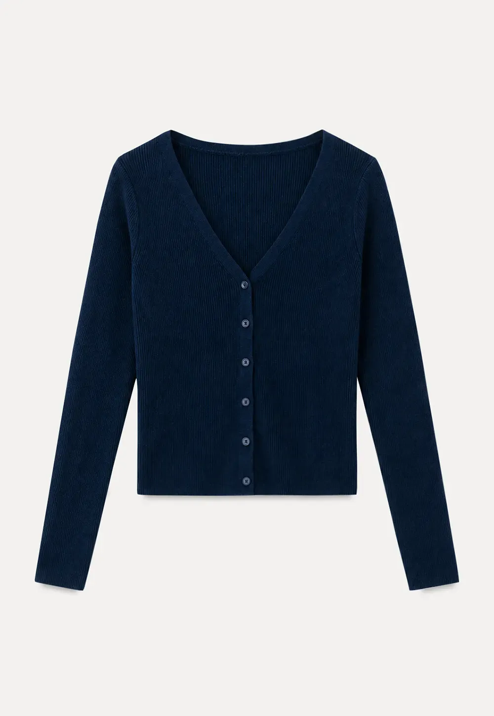 V Neck Button Front Cardigan Woolen Knit Sweater