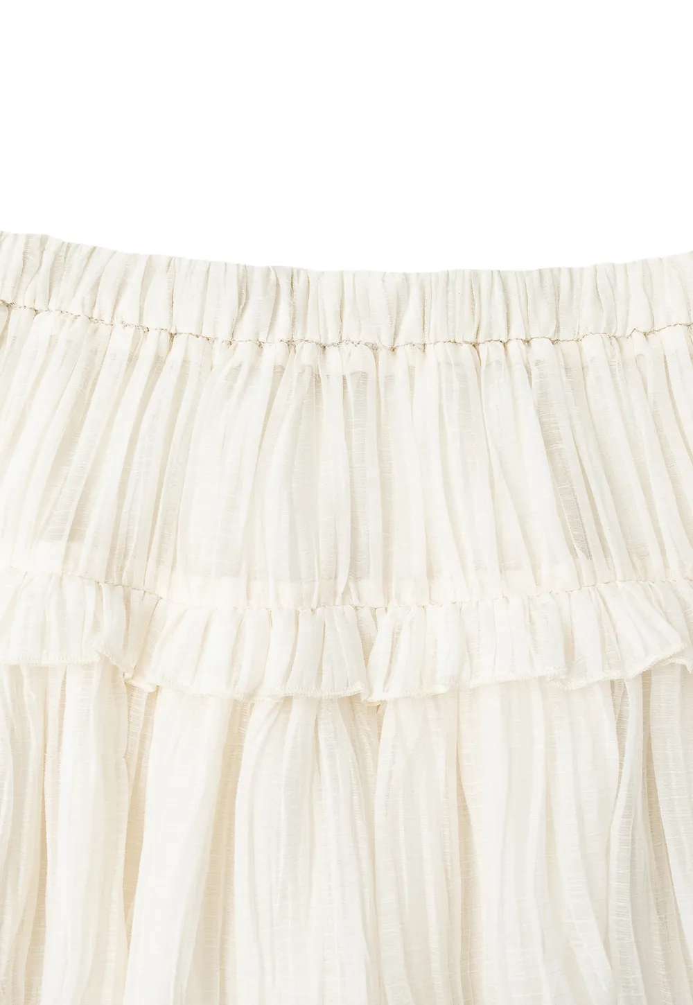 Tiered Pleated Sheer Organza Skirt