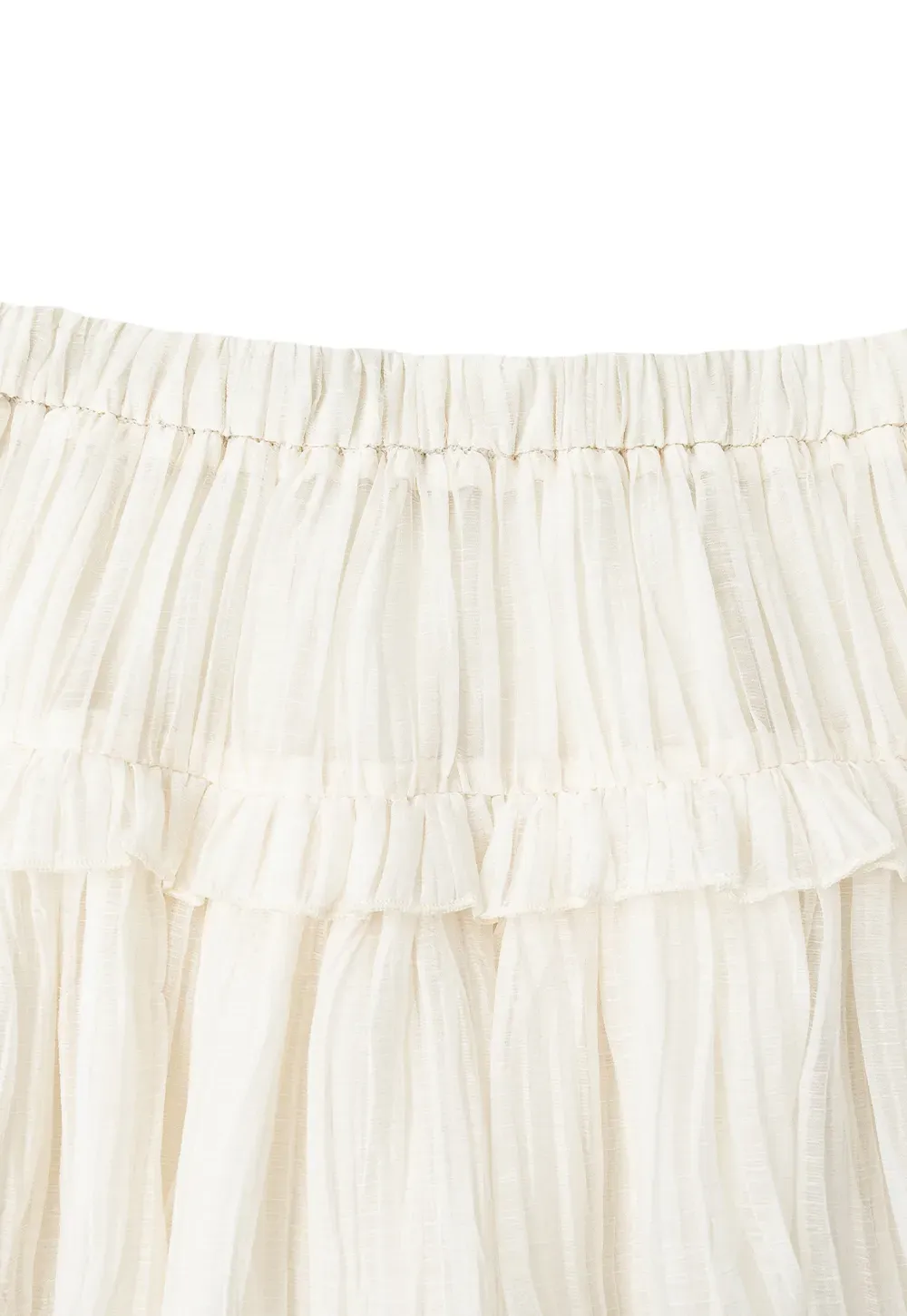 Tiered Pleated Sheer Organza Skirt