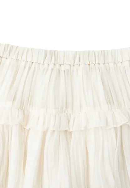 Tiered Pleated Sheer Organza Skirt