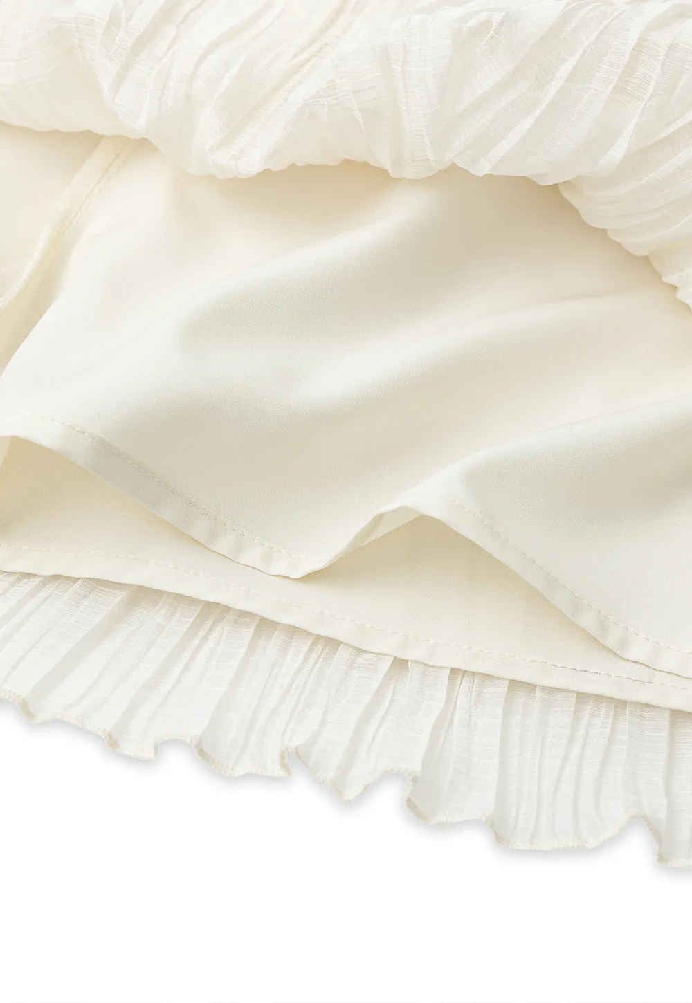 Tiered Pleated Sheer Organza Skirt