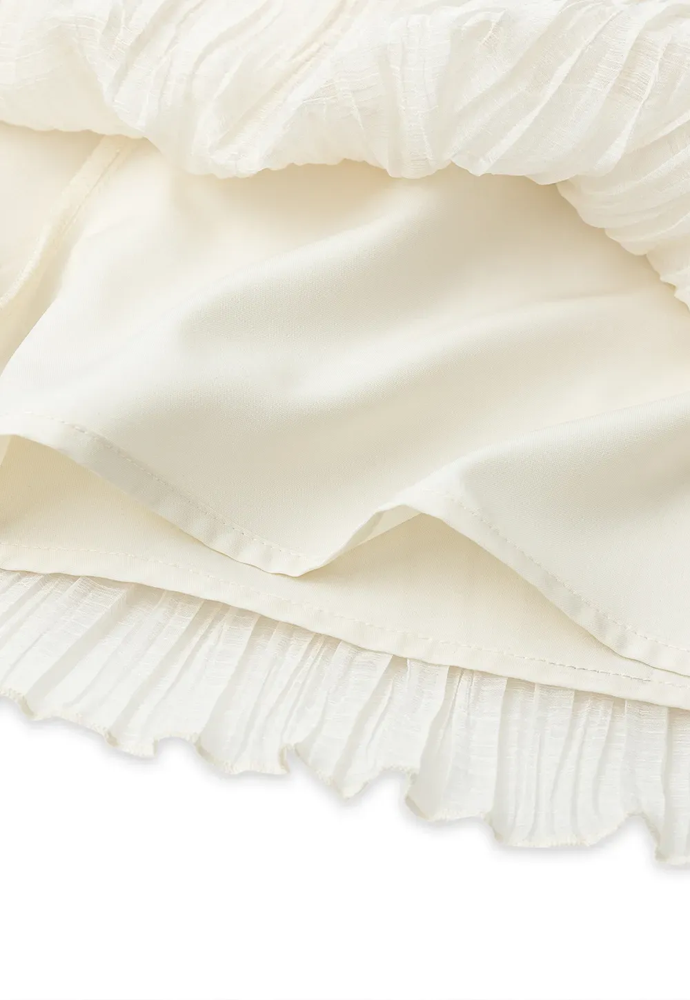 Tiered Pleated Sheer Organza Skirt