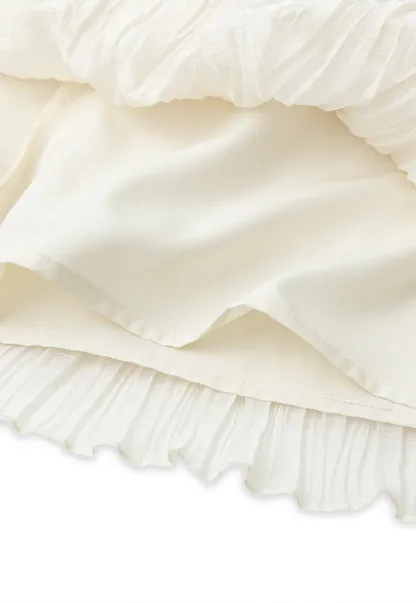 Tiered Pleated Sheer Organza Skirt