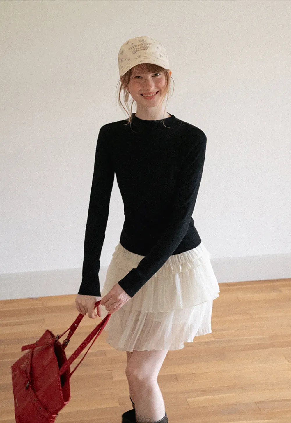 Tiered Pleated Sheer Organza Skirt