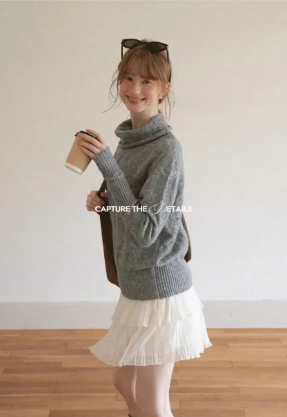 Tiered Pleated Sheer Organza Skirt