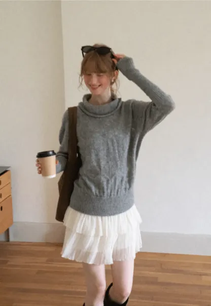 Tiered Pleated Sheer Organza Skirt