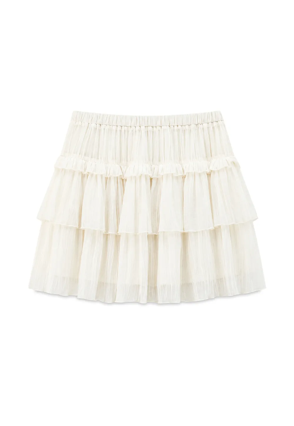 Tiered Pleated Sheer Organza Skirt