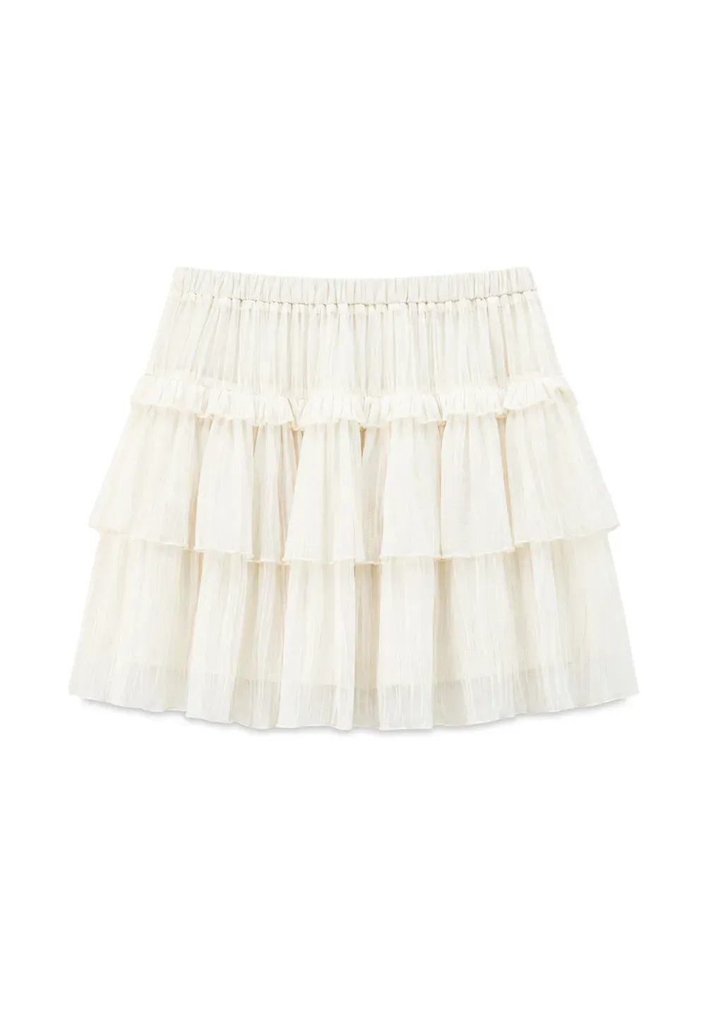 Tiered Pleated Sheer Organza Skirt