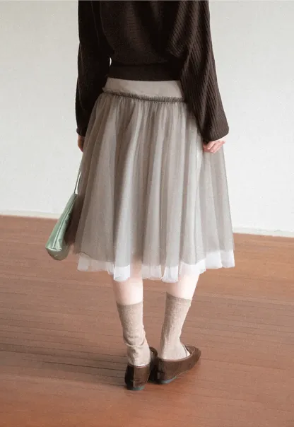 Tulle Layered A Line Skirt