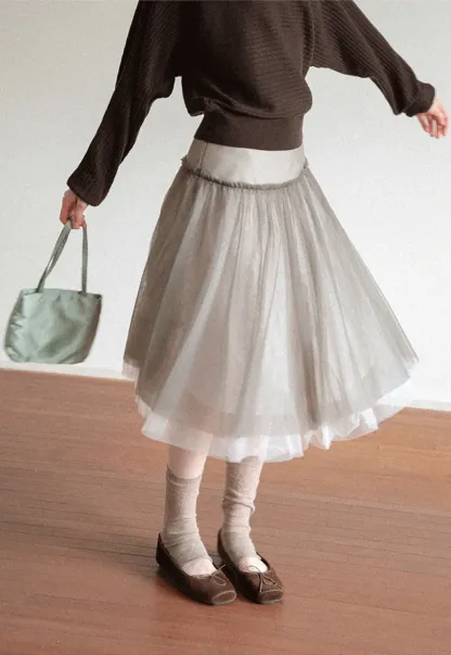 Tulle Layered A Line Skirt