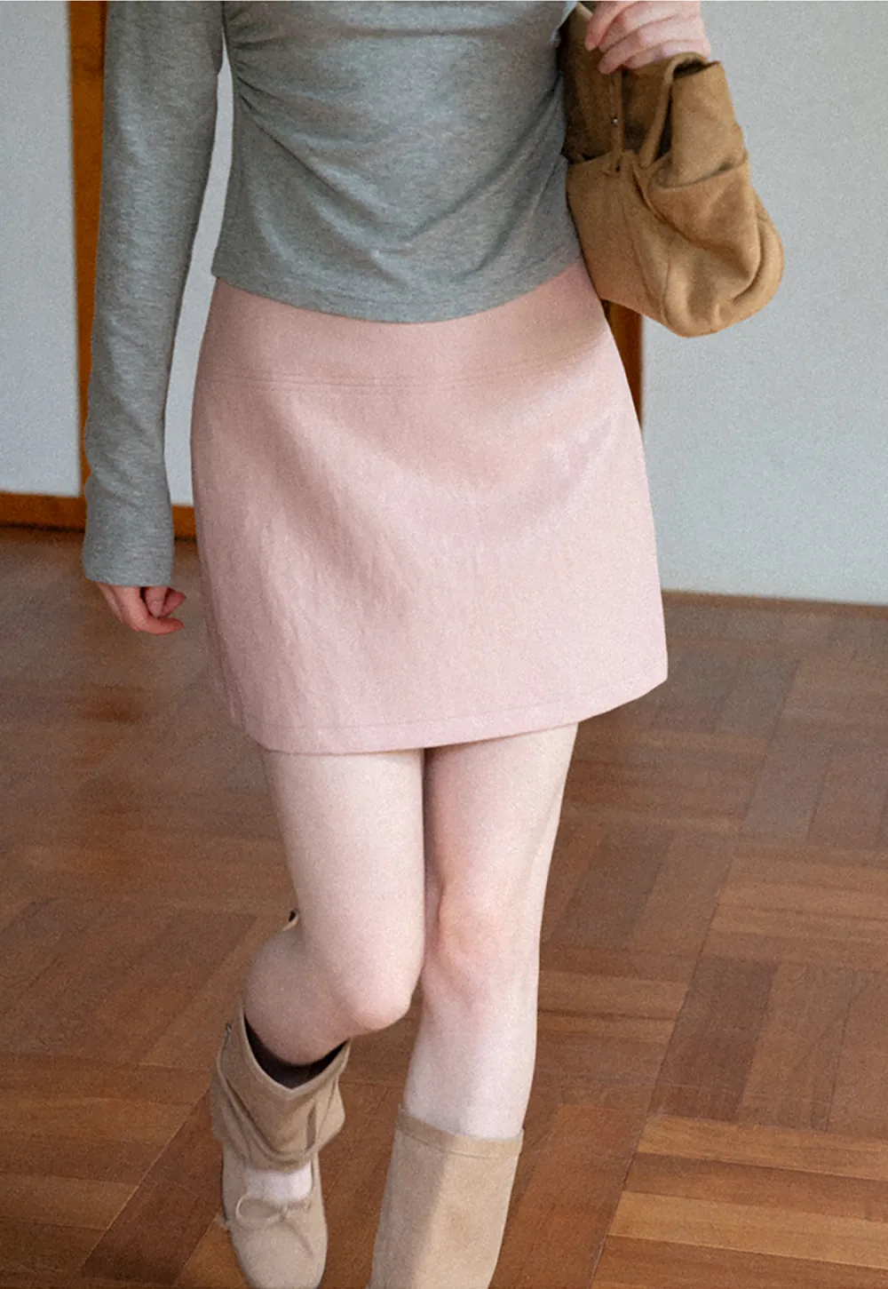 High Waist A Line Mini Skirt
