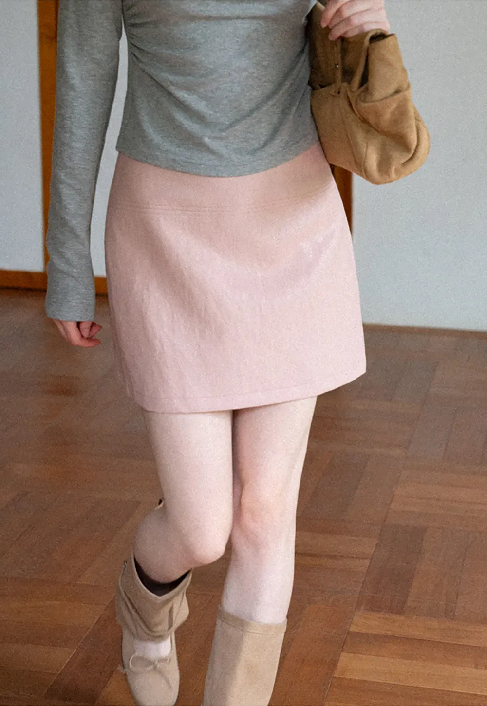 High Waist A Line Mini Skirt