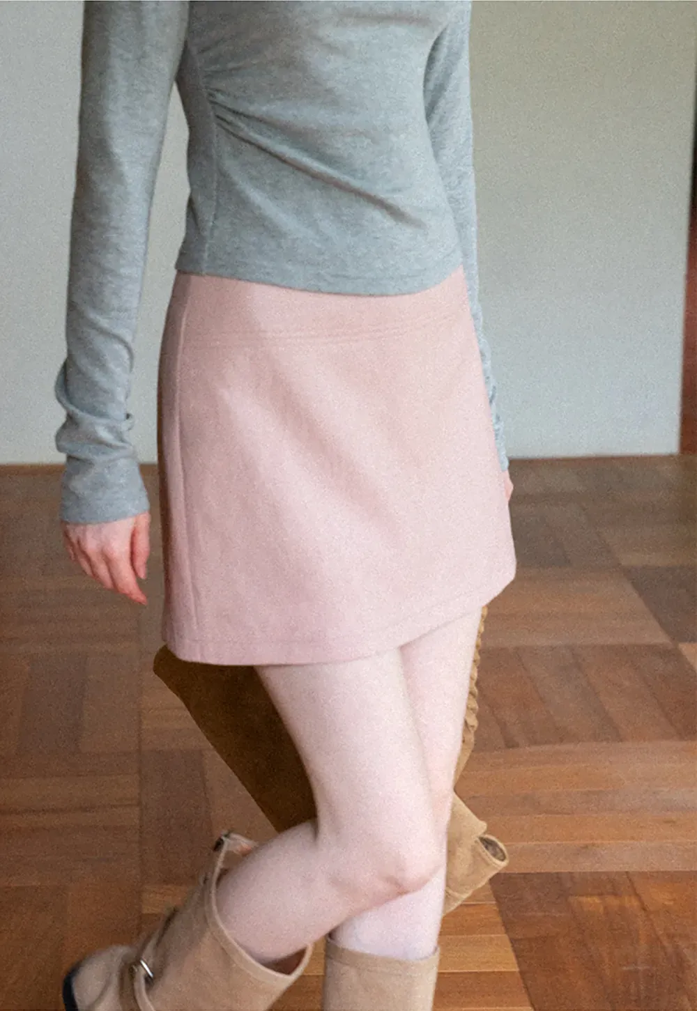 High Waist A Line Mini Skirt