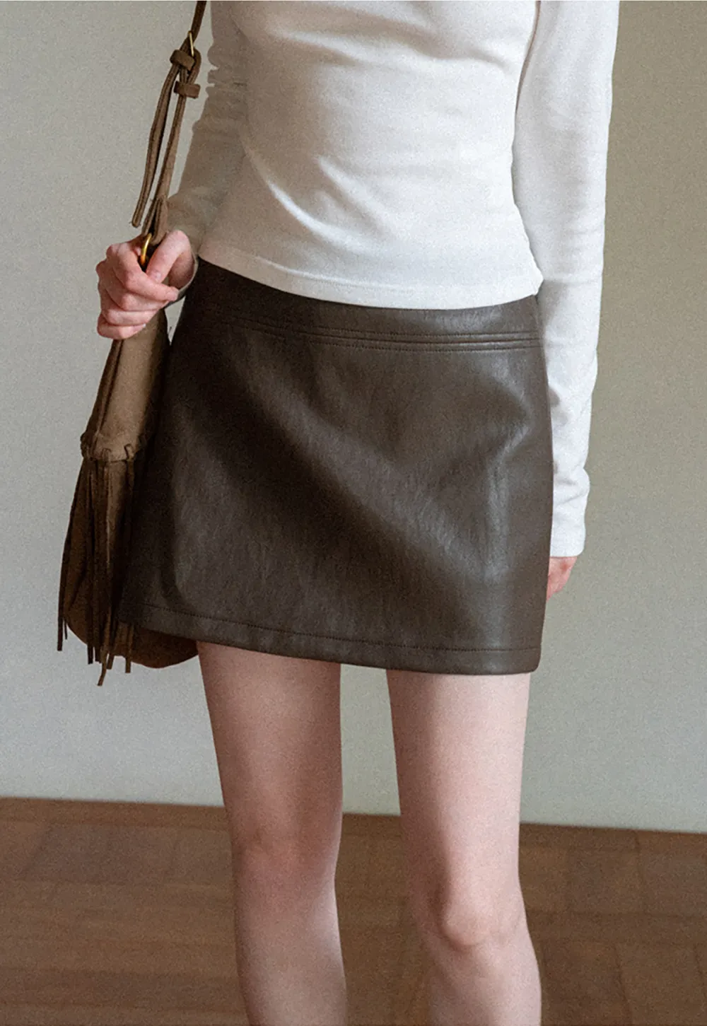 High Waist A Line Mini Skirt