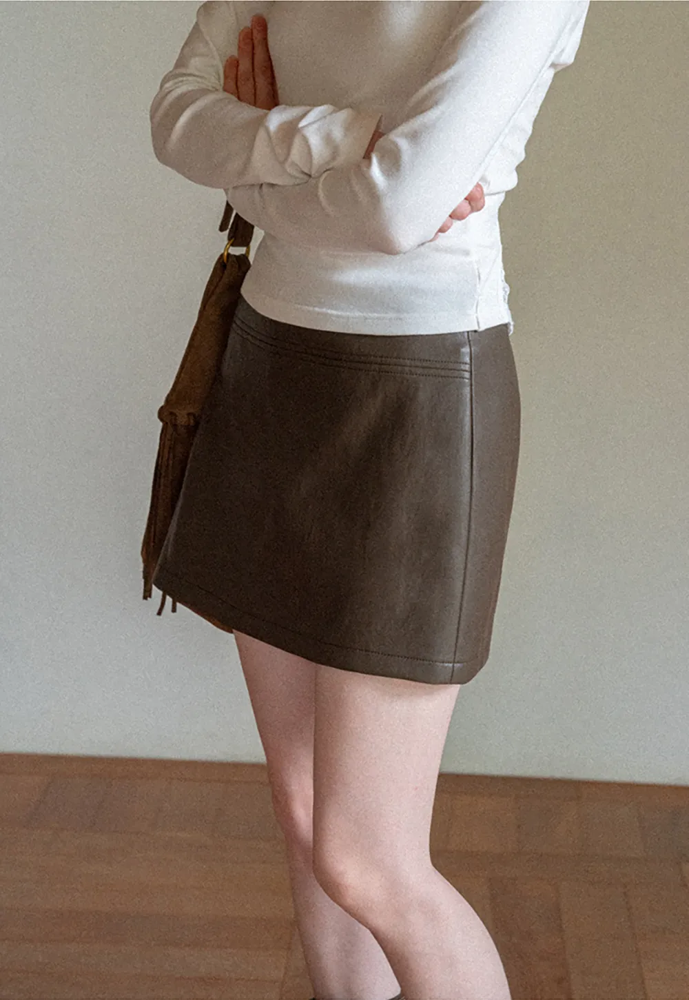 High Waist A Line Mini Skirt